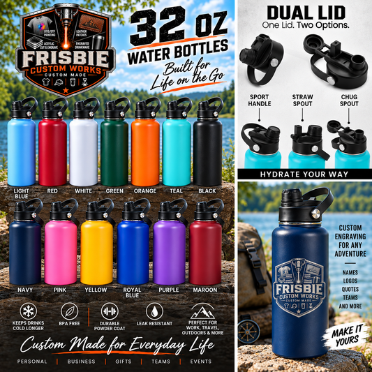 Personalized 32 oz Water Bottle with Dual Sport Lid