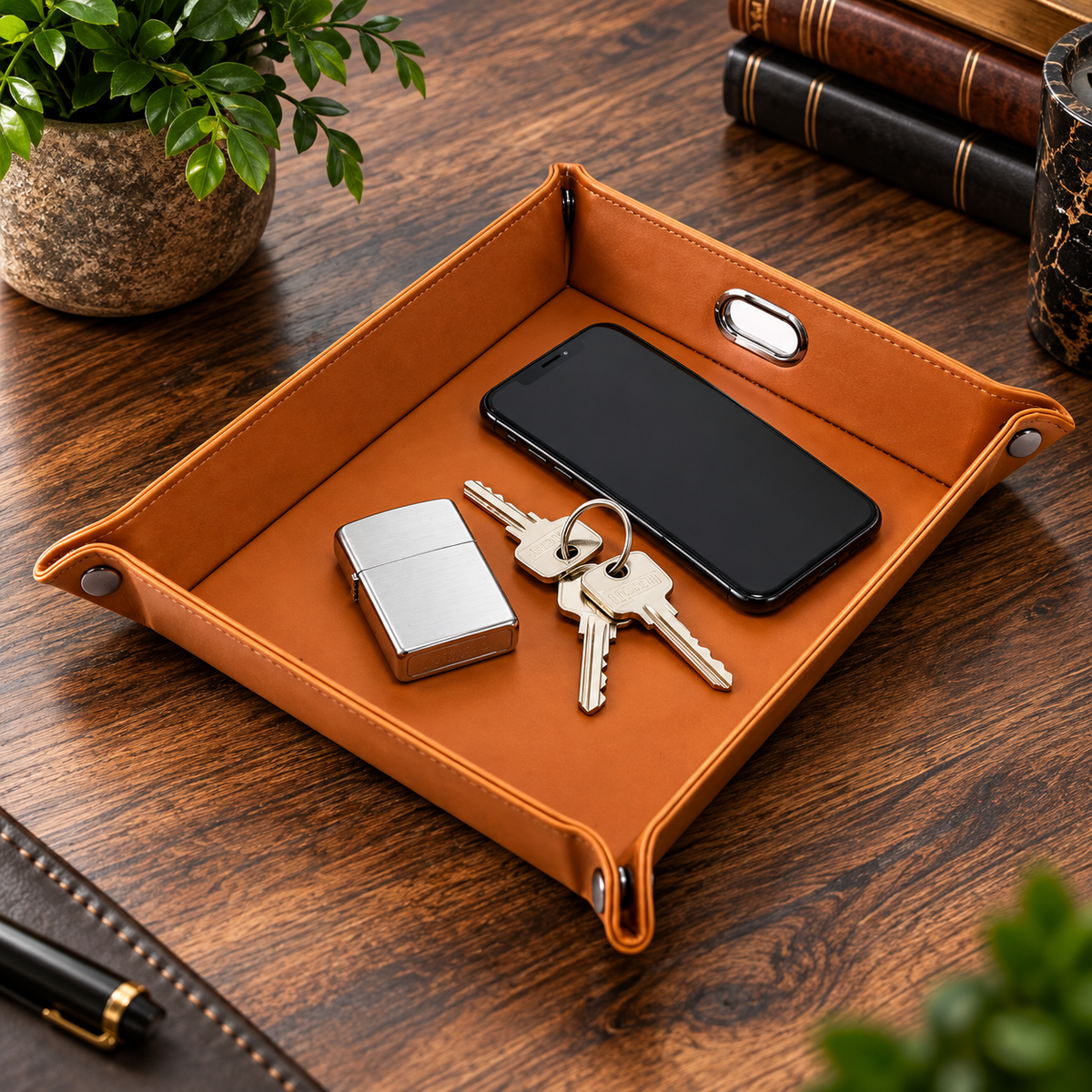 Personalized Premium Leatherette® Snap Valet Tray