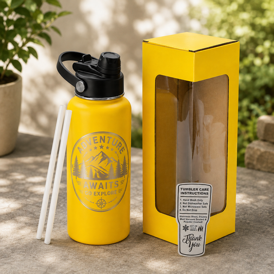 Personalized 32 oz Water Bottle with Dual Sport Lid
