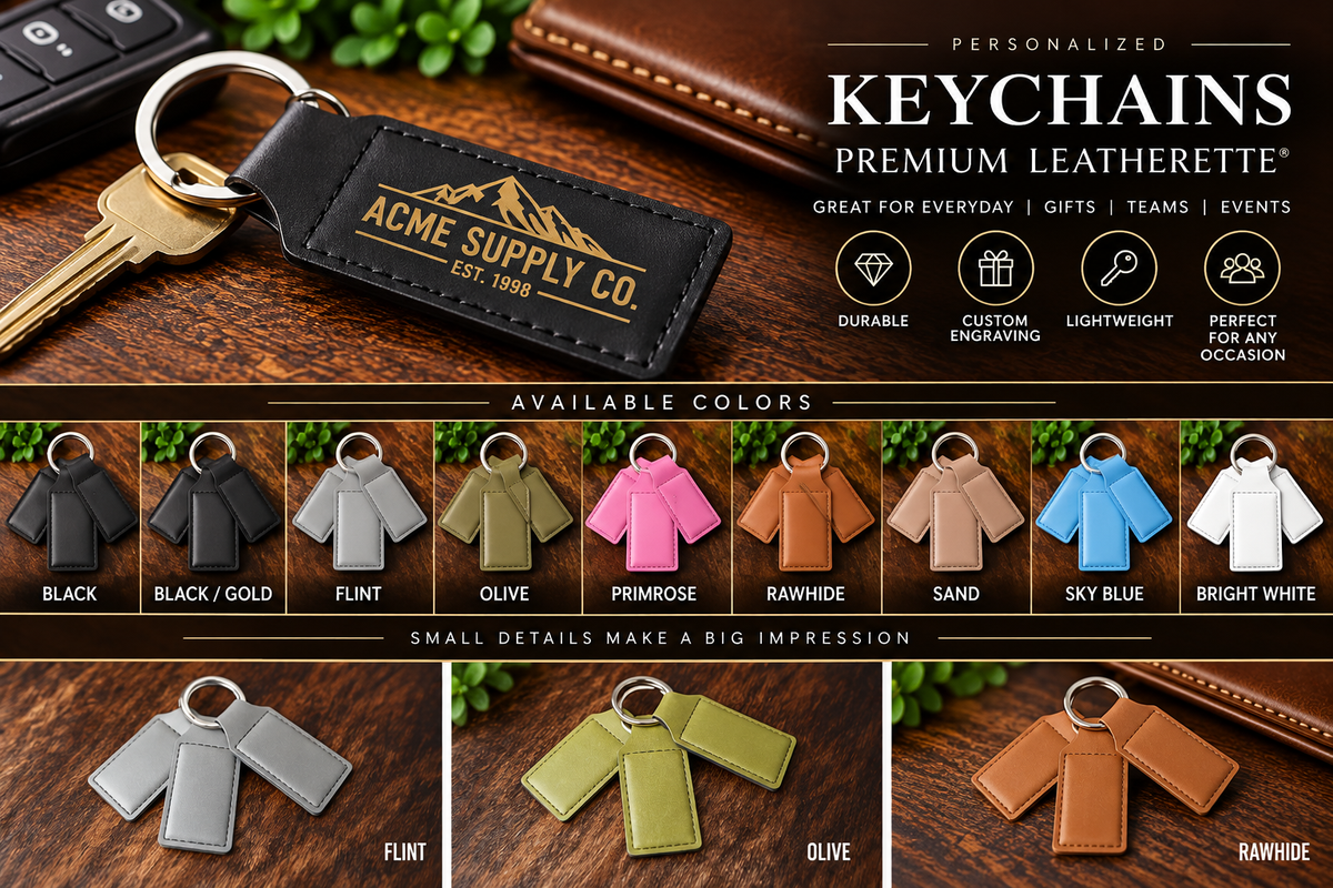 Personalized Premium Leatherette® Keychain