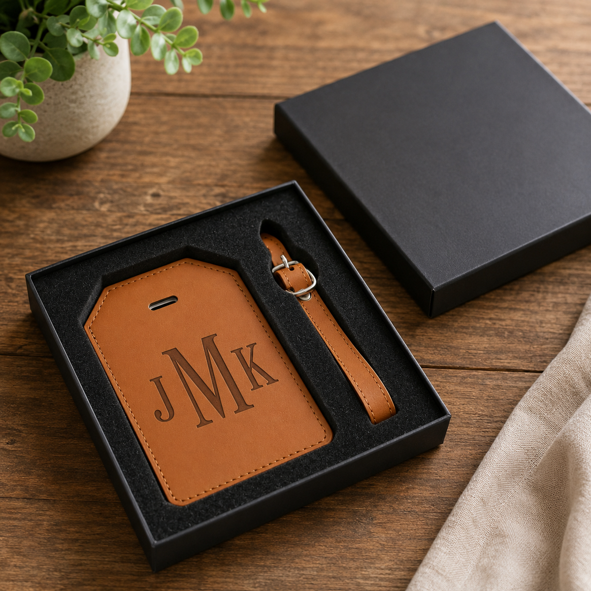 Personalized Leatherette Luggage Tag with Privacy Flap
