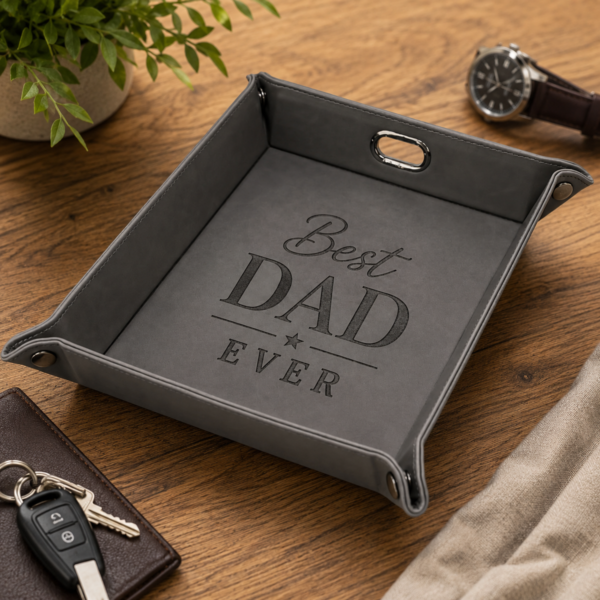 Personalized Premium Leatherette® Snap Valet Tray