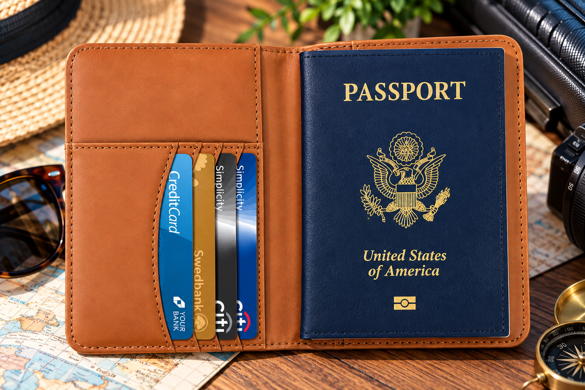 Personalized Laser-Engraved Passport Wallet