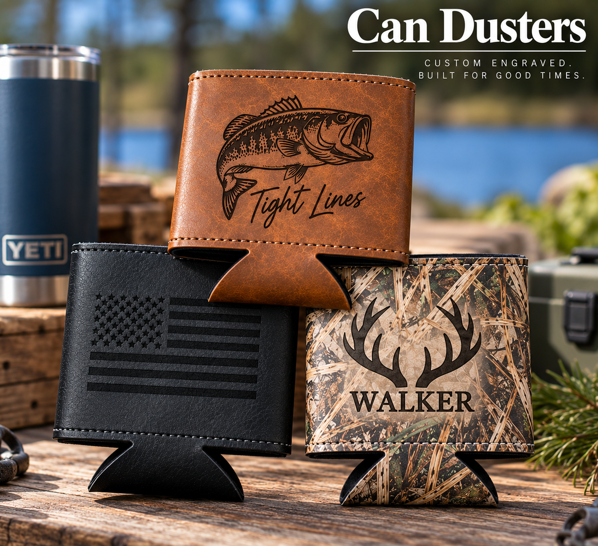 Personalized Leatherette® Can Dusters – Set of 5