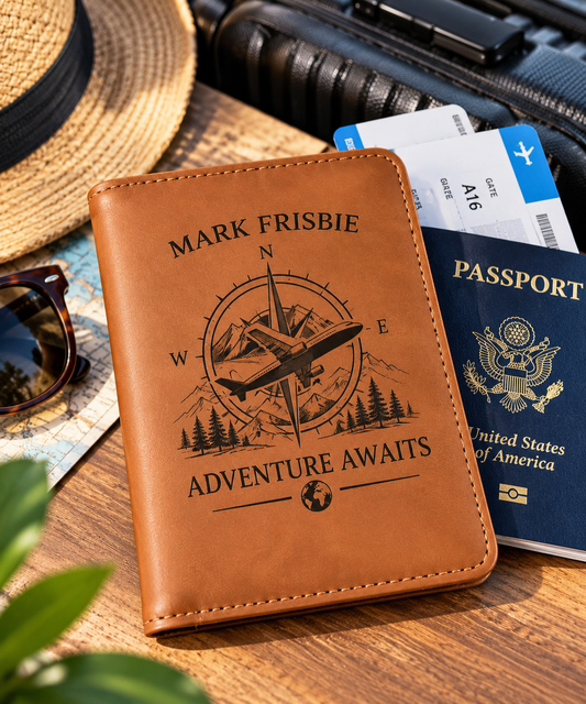 Personalized Laser-Engraved Passport Wallet